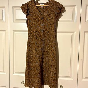 Lightweight Floral Mid-Dress